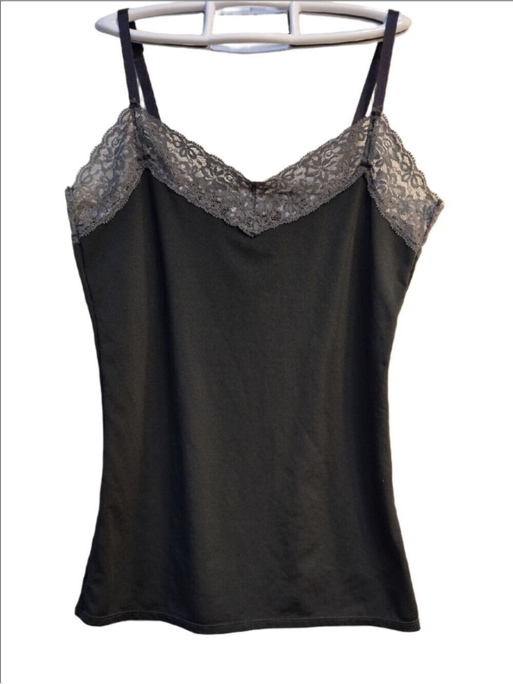 Joe Fresh Dark Gray Lace-Trim Camisole